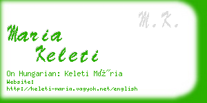 maria keleti business card